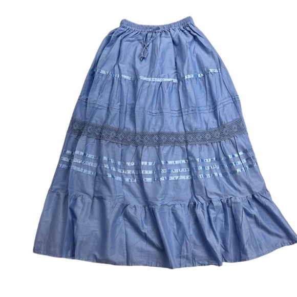Cottagecore Long Skirt Baby Blue - Picture 5 of 8